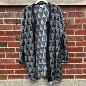 Geometric Gray Sweater plus size